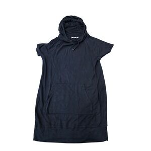 Athleta Black Hoodie Dress Short Sleeve Casual Athleisure‎ Womens Small Petite